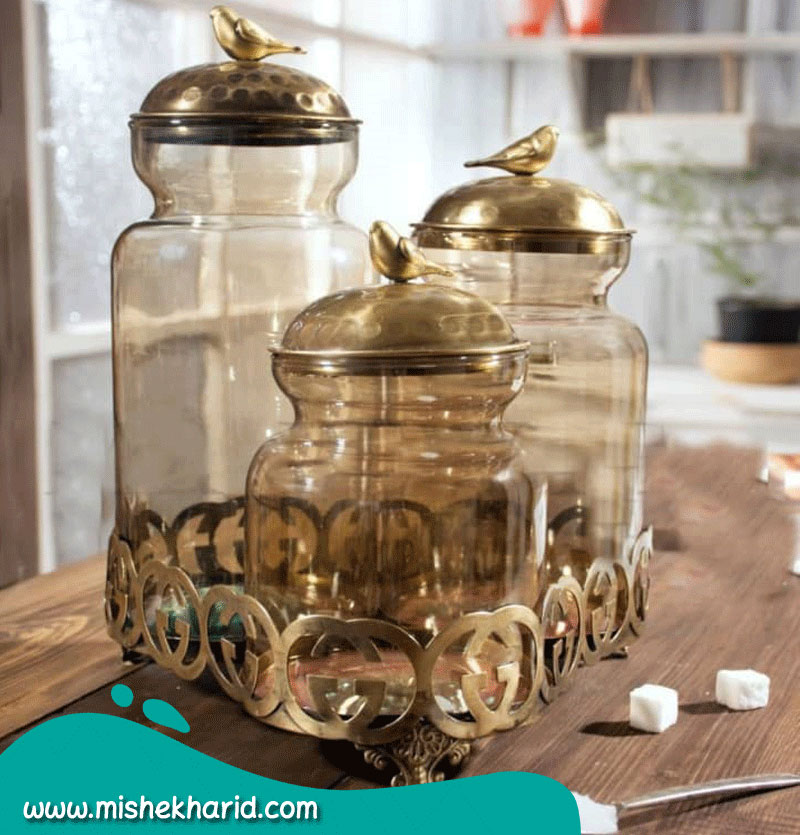 کندی شیشه ای با پایه فلزی مدل مثلثی