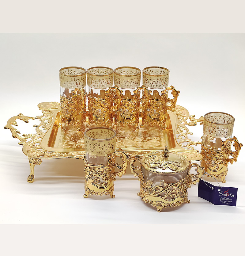 سرویس چای خوری 6 نفره طلایی