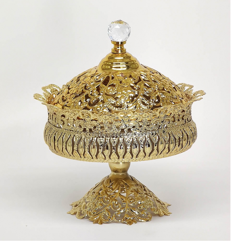 شکلات خوری پایه دار طلایی ماهان