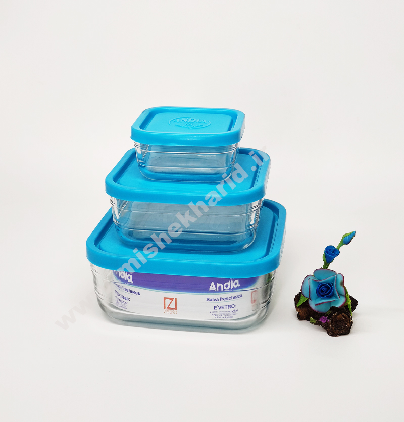 ظرف یخچالی 3عددی مربع مدل آندیا