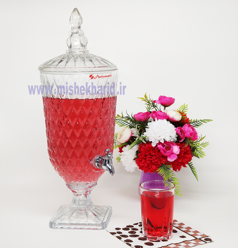 کلمن شربت شیشه ای مدل رین