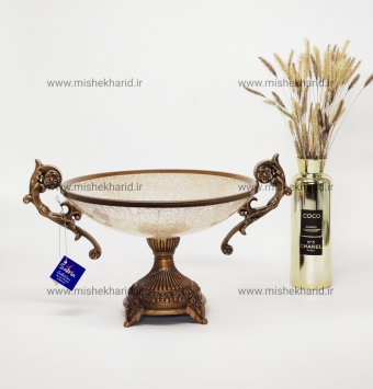 ظرف نیم گود سلوین مدل شیشه طرح ترکدار 20104