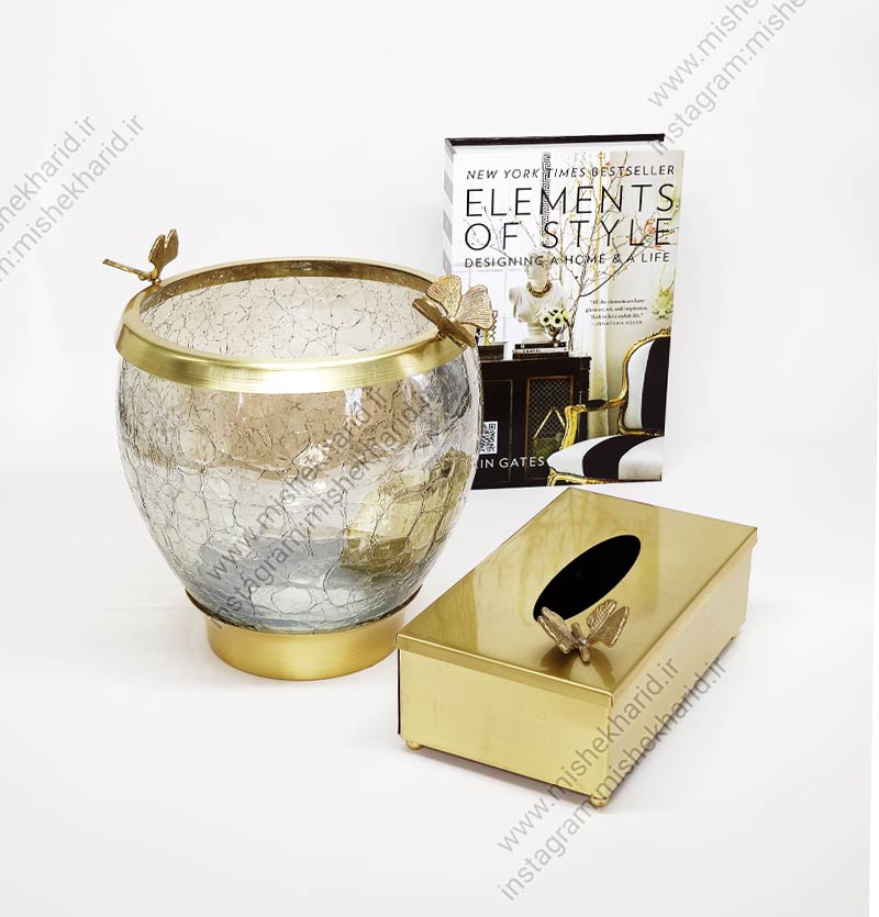 سطل و جا دستمال کاغذی سالی نو خمره طرح ترک دار