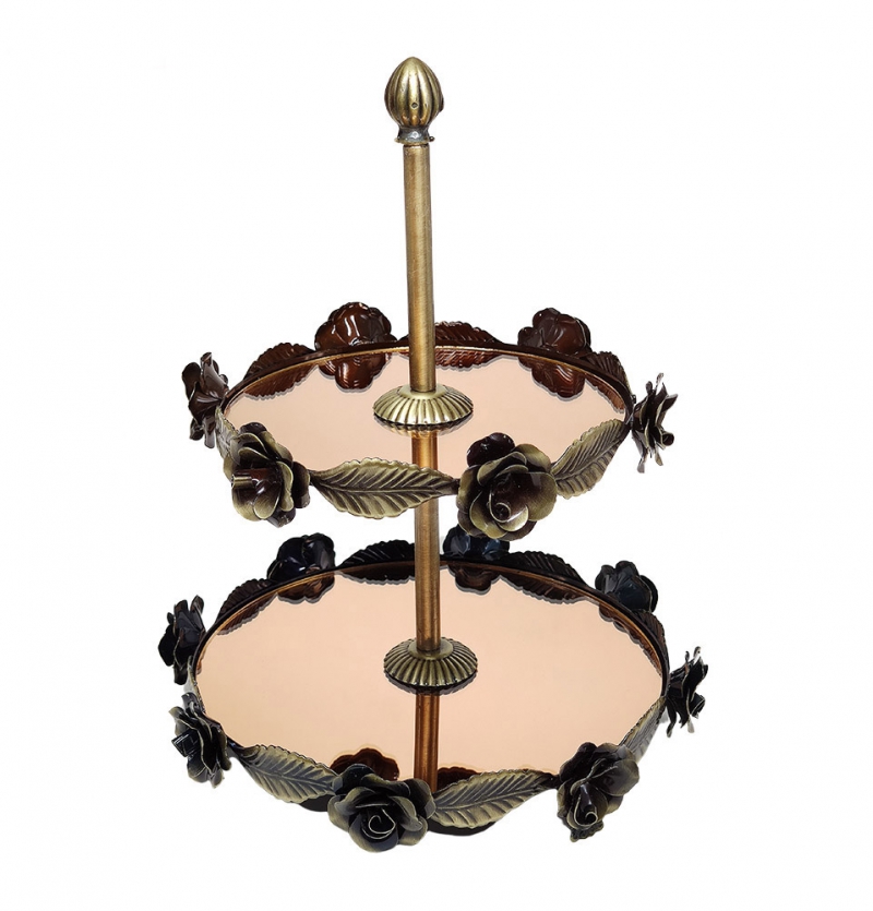 شیرینی خوری دو طبقه خاتم مدل گل کد8770