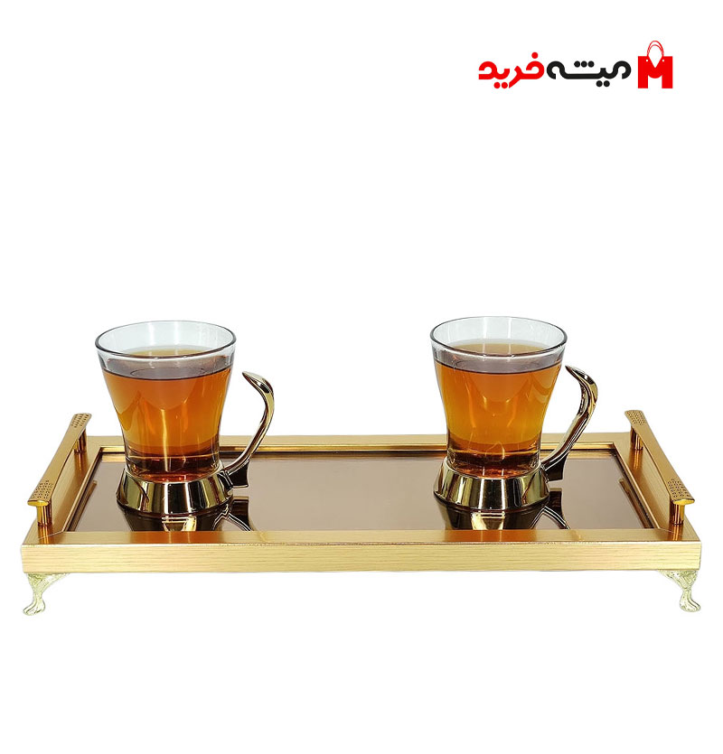 سینی مدل آینه ای طرح رولتی نیلوفر