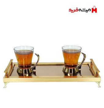 سینی مدل آینه ای طرح رولتی نیلوفر