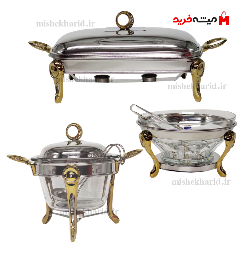 سرویس سوفله خوری استیل رزلند استیل طلایی مجموعه 3 عددی