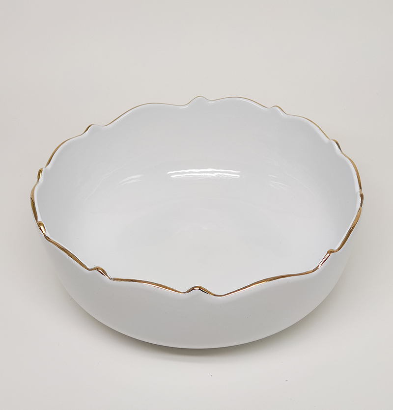 کاسه چینی طلایی مدل موج برند چینی مقصود