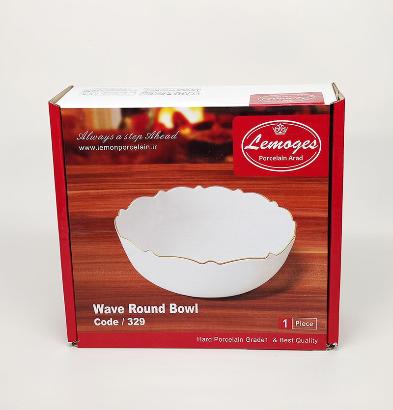 کاسه چینی طلایی مدل موج برند چینی مقصود