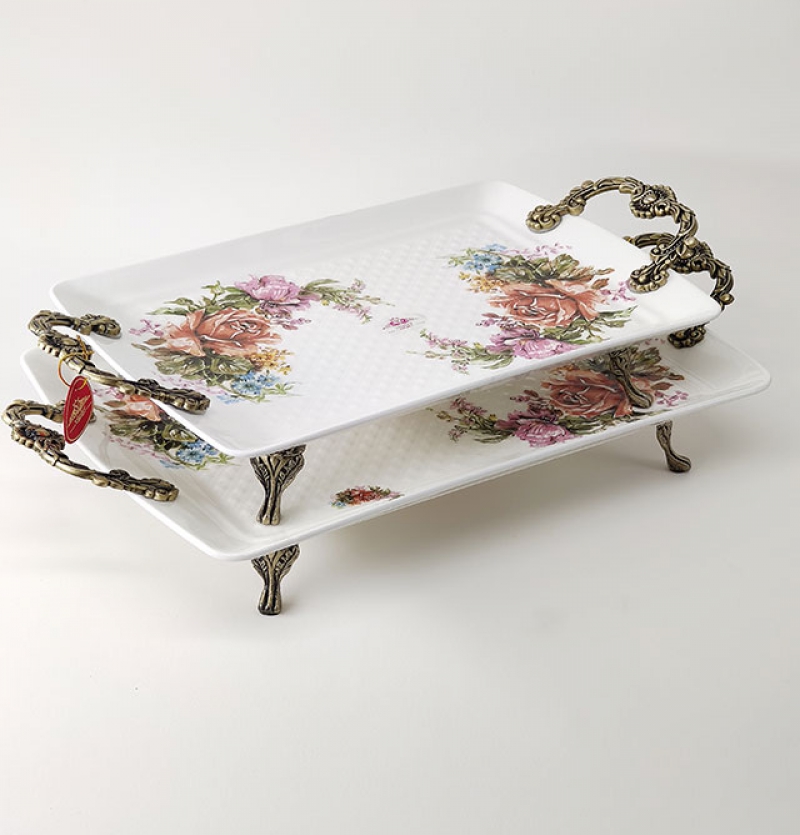 سینی چینی ویولت مدل رونیا گلدار