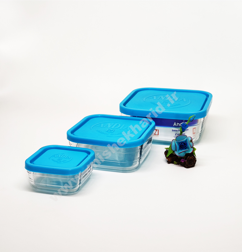 ظرف یخچالی 3عددی مربع مدل آندیا