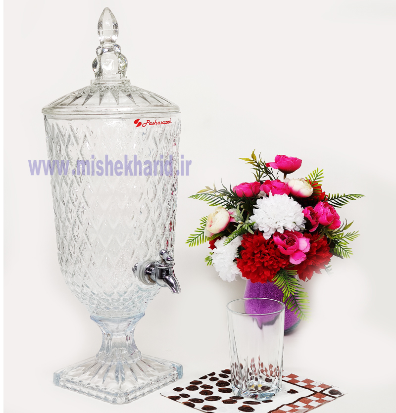 کلمن شربت شیشه ای مدل رین