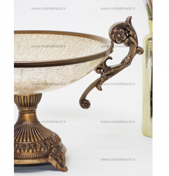 ظرف نیم گود سلوین مدل شیشه طرح ترکدار