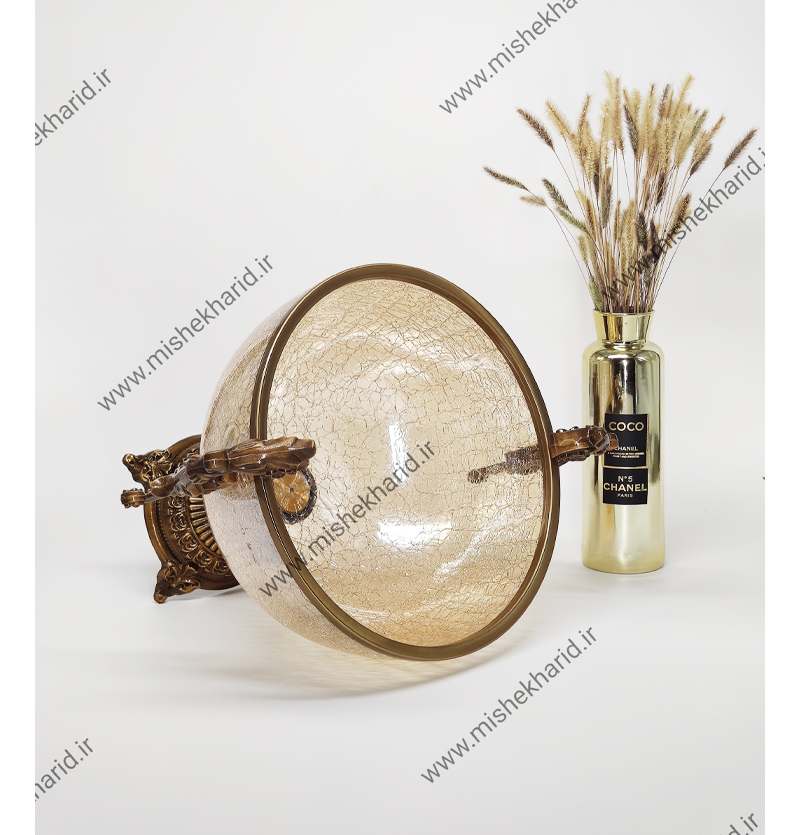 میوه خوری سلوین شیشه برنزی طرح ترکدار مدل 2-20111