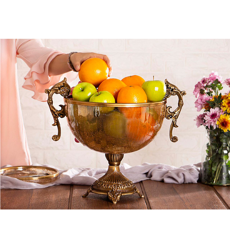 میوه خوری سلوین شیشه برنزی طرح ترکدار مدل 2-20111