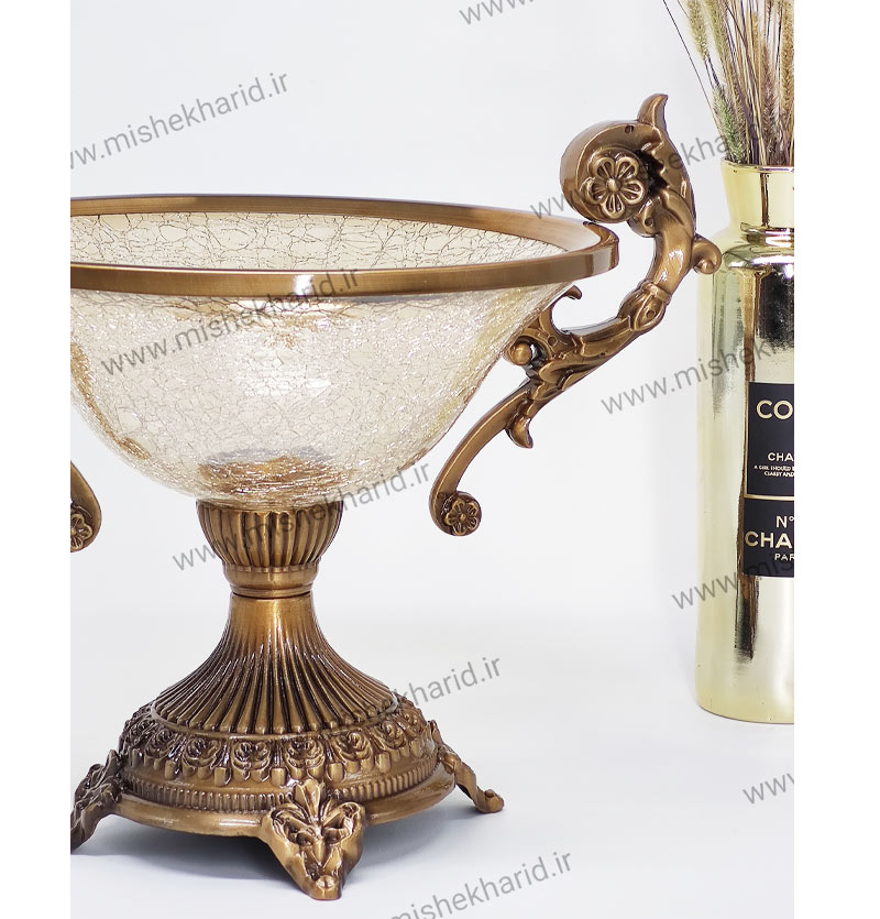 آجیل خوری سلوین شیشه برنز طرح ترک مدل 20103