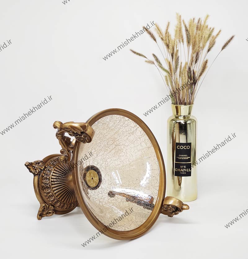 آجیل خوری سلوین شیشه برنز طرح ترک مدل 20103