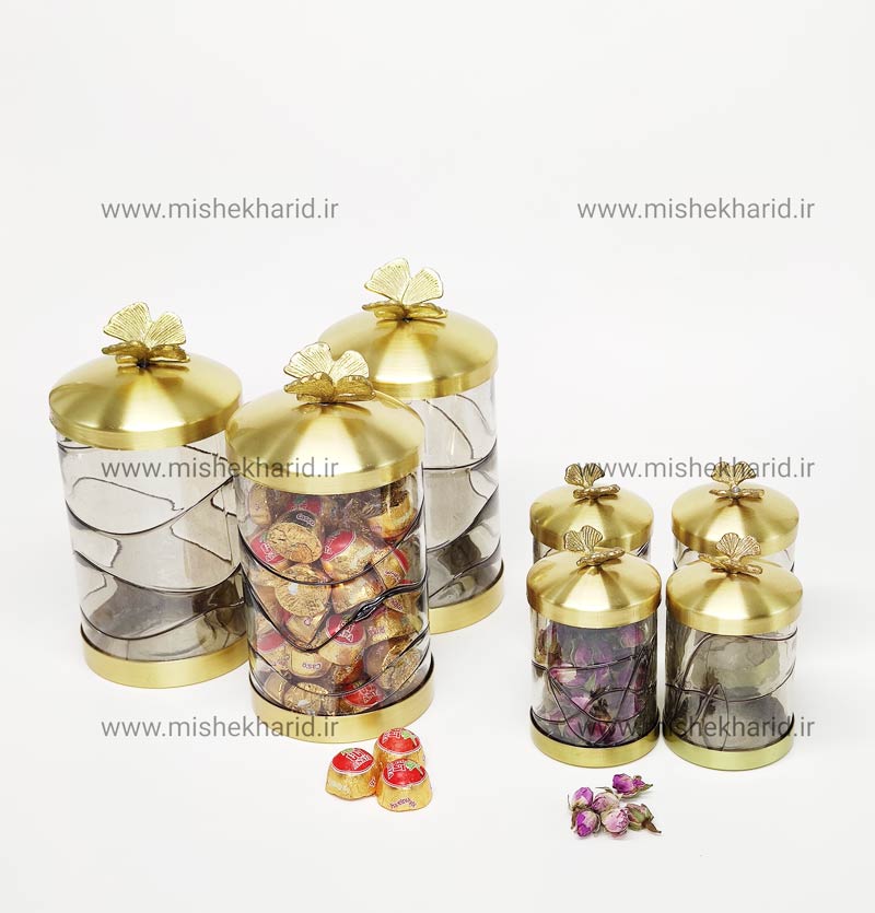 پاسماوری و جای ادویه سالی نو طرح برنجی مدل پروانه