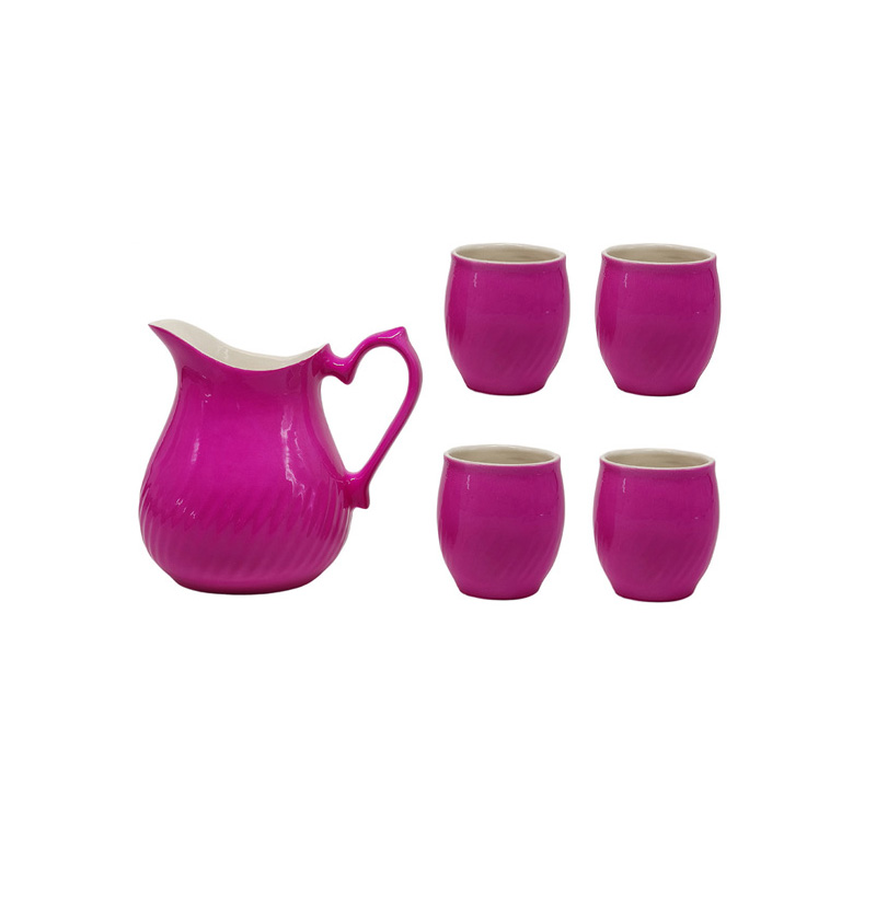 پارچ و لیوان رنگی مجموعه 5 عددی