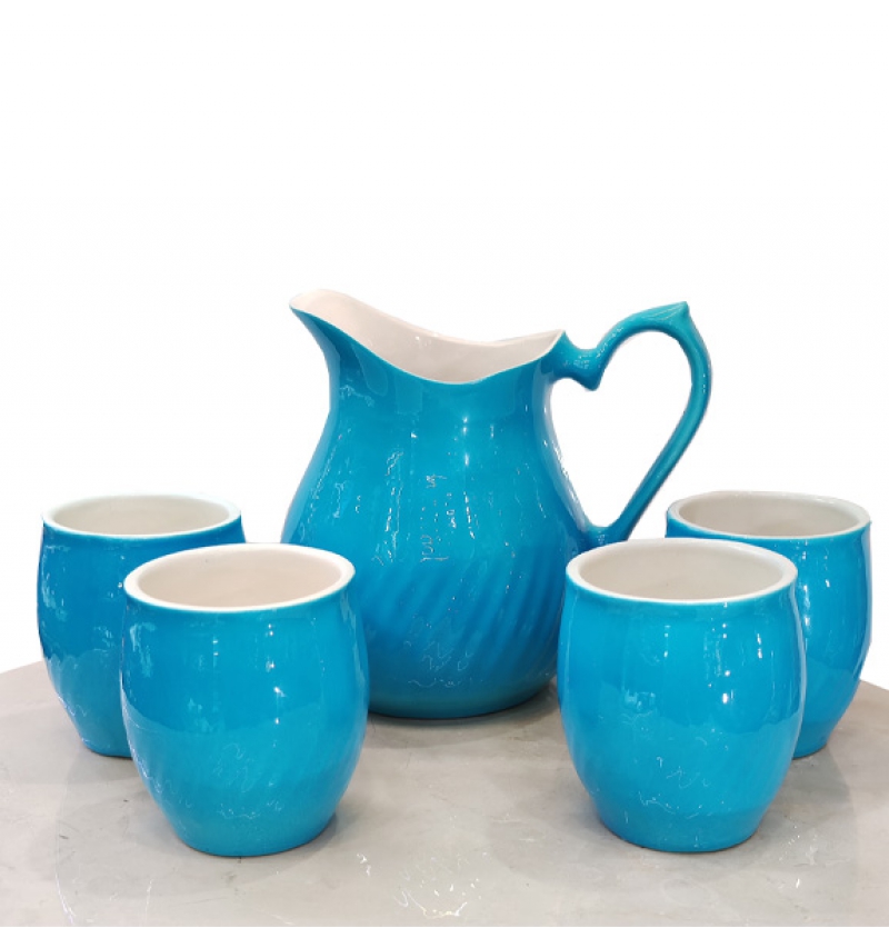 پارچ و لیوان رنگی مجموعه 5 عددی