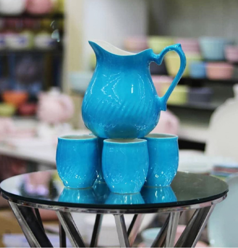 پارچ و لیوان رنگی مجموعه 5 عددی