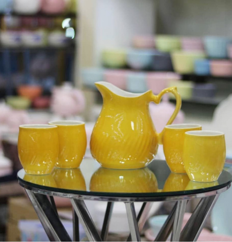 پارچ و لیوان رنگی مجموعه 5 عددی