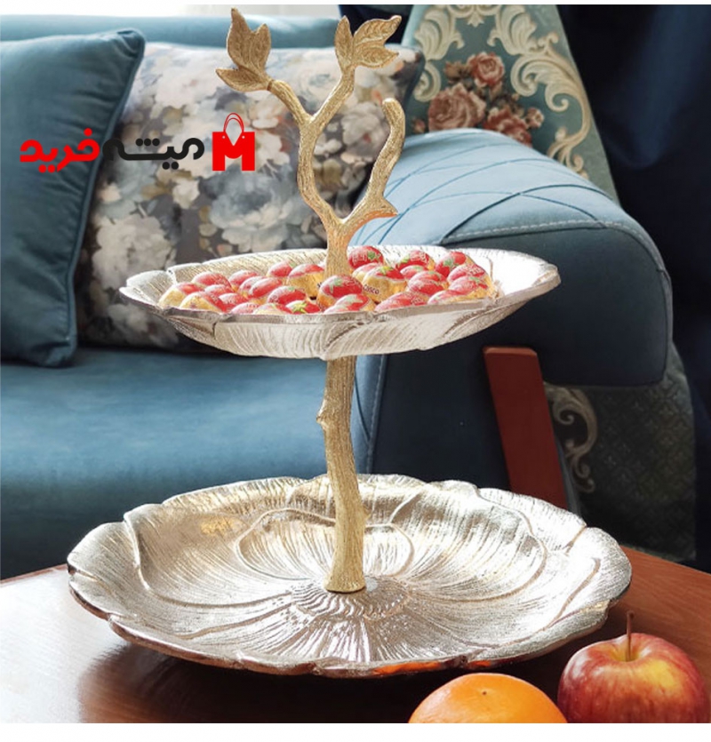 ظرف شیرینی خوری دو طبقه