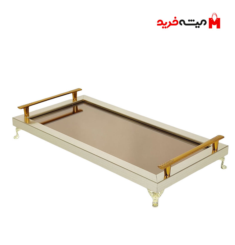 سینی کف آینه ای بژ