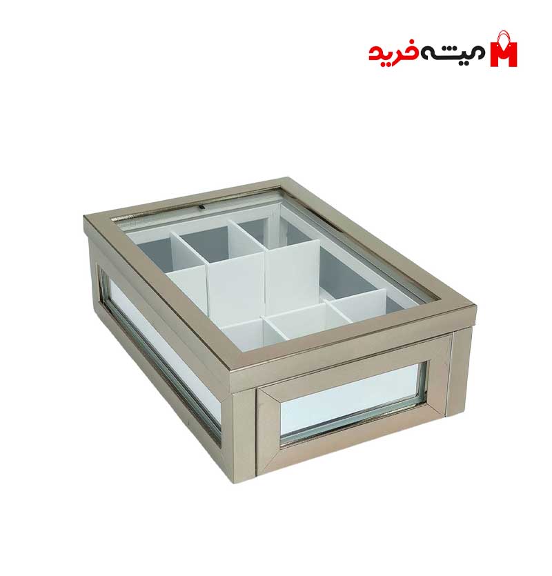 جعبه تی بگ نقره ای 6 خانه